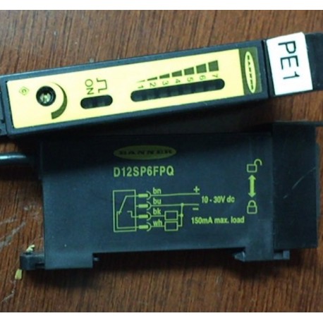  Banner Fiber Optic Sensor w/Fiber Cables D12SP6FPQ